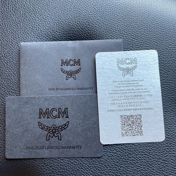 MCM NWT MENS AREN CHECKERBOARD VISETOS MONOGRAM MED COSMETIC BAG, NAPPA LEATHER - Picture 10 of 10